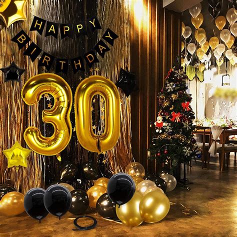 Buy 24 Pcs Birthday Balloons with Happy Birthday Banner Gold Number ...