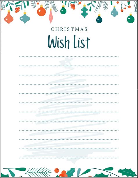 8 Free Printable Christmas List Templates - The Stress-Free Christmas