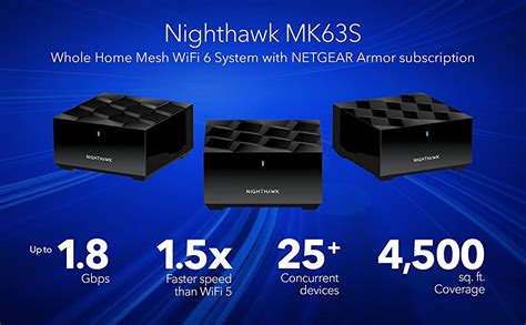 Netgear Nighthawk Whole Home Mesh WiFi 6 System (MK63) - AX1800 Router ...