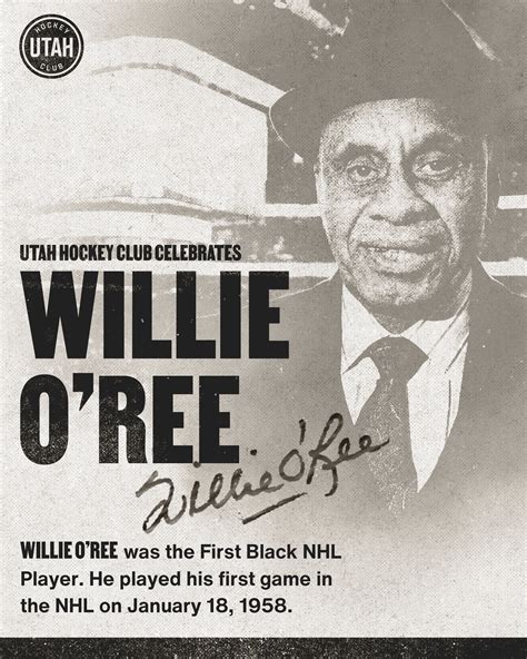 Utah Hockey Club | We're proud to celebrate Willie O'Ree - the first ...