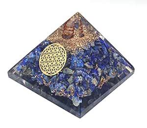 Buy Sawcart Lapis Lazuli Orgone Crystal Pyramid with Flower of Life ...