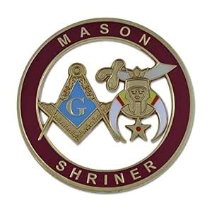 Mason Shriner Burgundy Masonic Auto Emblem - 3" Diameter : Amazon.in ...