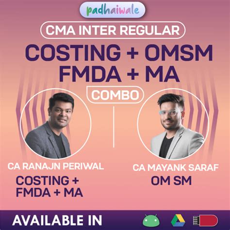 CMA Inter Costing + OM SM + FM DA + MA Classes | CA Ranjan Periwal & CA ...