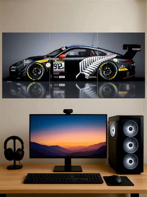 Porsche 911 GT3 R Poster || Split Poster – GeekyGallery