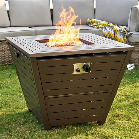Amazon.com: PaPaJet 32" Propane Fire Pit Table, 50,000 BTU Square Gas ...