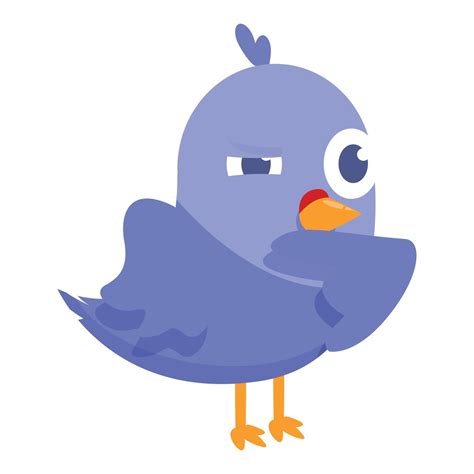 Funny blue bird cartoon character looking suspicious 48455869 Vector ...