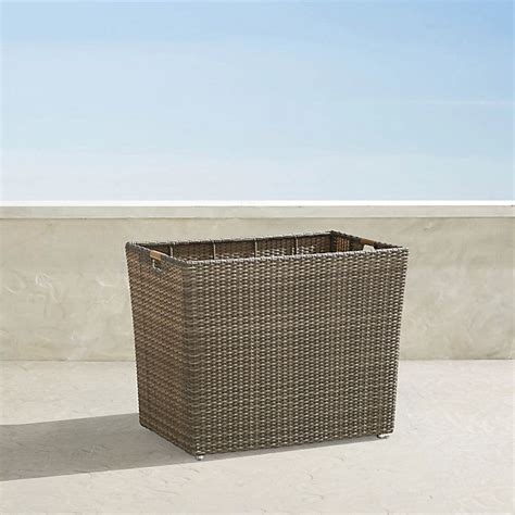 Isola Handwoven Rattan Wicker Storage Basket with Teak Handles & All ...