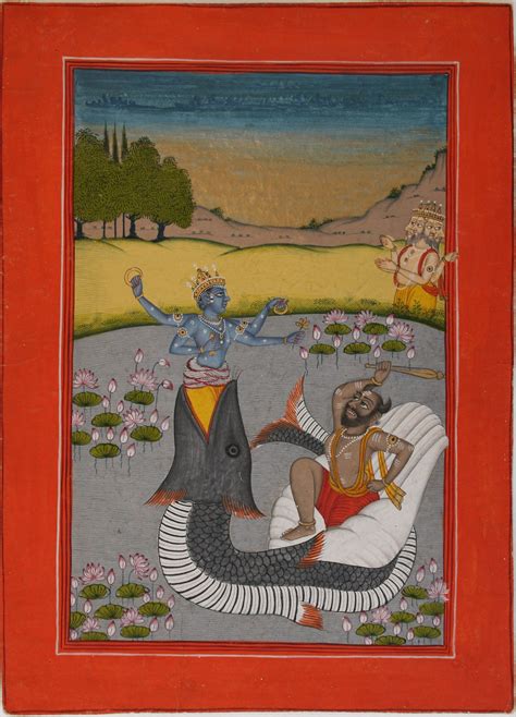 Matsya Avatara of Vishnu (Folio from a Dasavatara series) - Datia ...