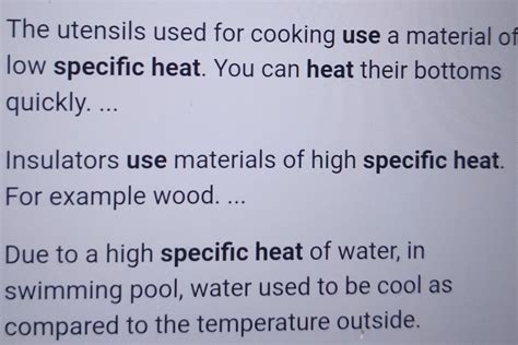 write three uses of specific heat of water in daily life - Brainly.in