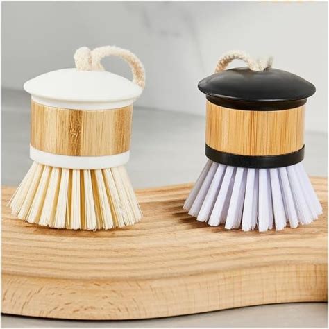 AJS Bamboo Hand Brush – Pack of 2 | Eco-Friendly Palm Scrubber with ...