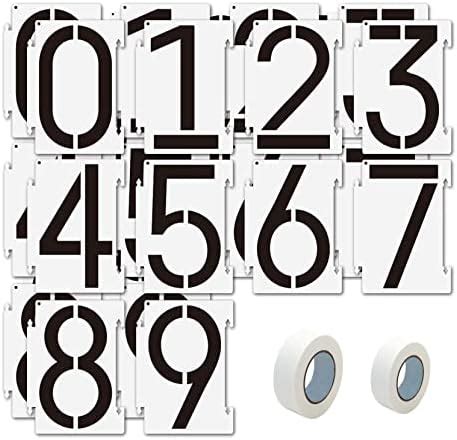 Number Stencils 2 Inch for Painting, 20 Pieces 0-9 Address Stencils Set ...