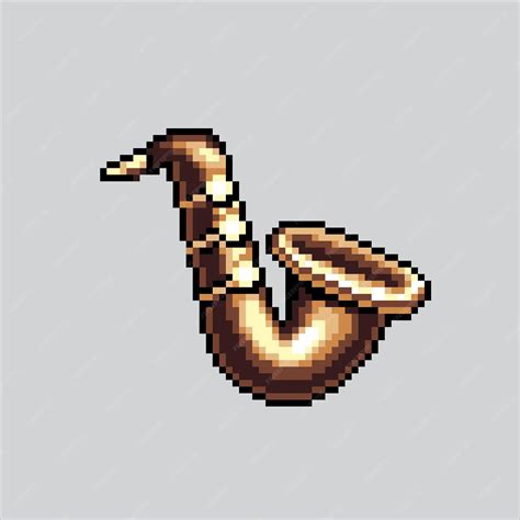 Pixel art illustration saxophone pixelated saxophone saxophone music ...
