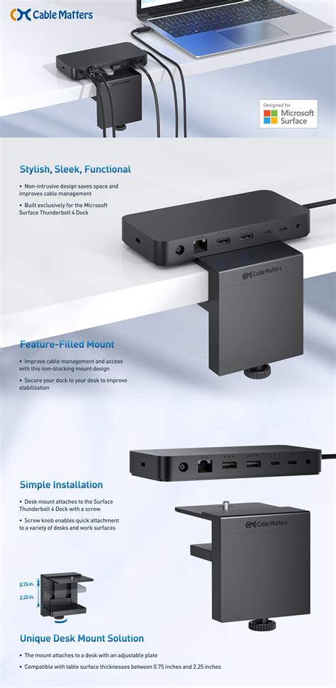 [Designed for Surface] Cable Matters Desk Mount for Microsoft Surface ...