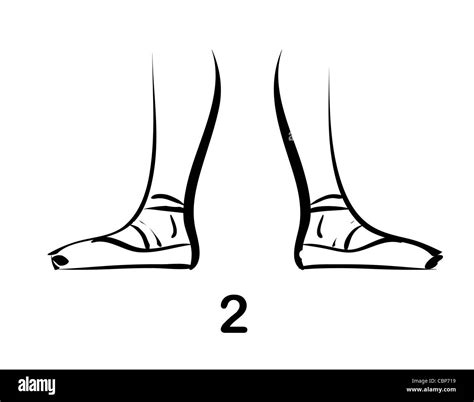 ballet feet position 2 illustration Stock Photo - Alamy