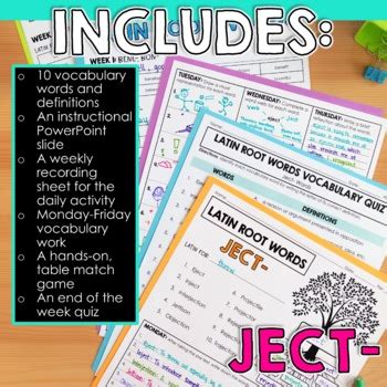 Latin Root Words | Ject- Vocabulary Unit, Graphic Organizer, Activities ...