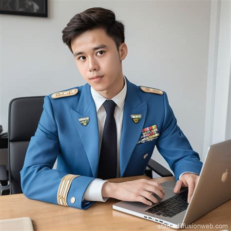 Cartoon Man in French Army Suit at Sea | Stable Diffusion Online