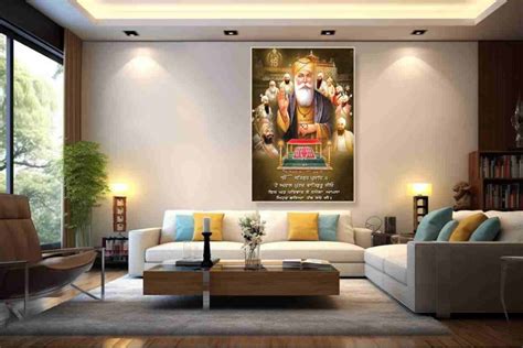 Best Sikhism gurus religious canvas painting large size 007L