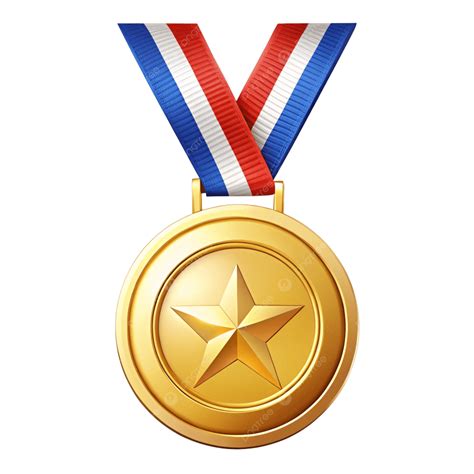 Gold Medal With Star Clip Art On White Background, Gold Medal Clip Art ...