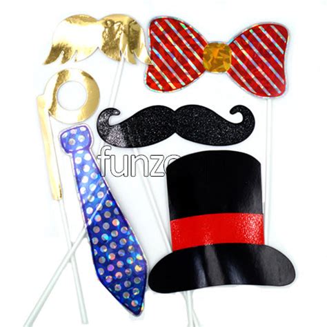 Birthday Photo Booth Stick Props [6 Pcs] - Assorted Designs | Party ...