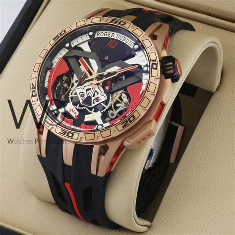 ROGER DUBUIS WATCH BLACK &red WITH rubber black&red BELT | Watches Prime