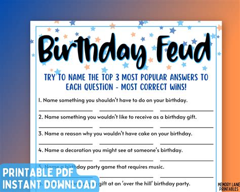 Birthday games bundle 10 birthday games for him adult birthday party ...