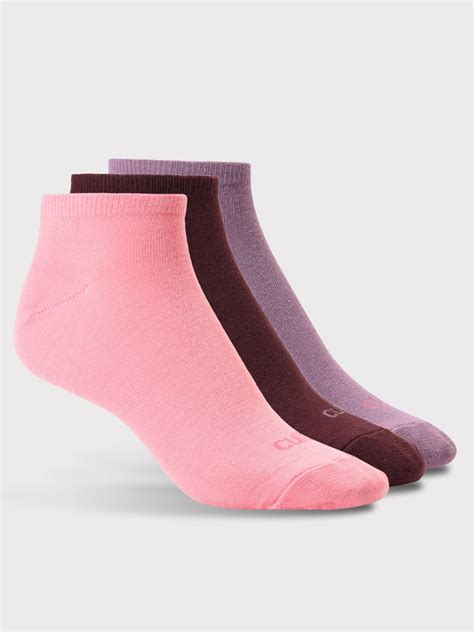 Buy Casual Low Ankle Length Cotton Pack of 3 Pink,Maroon & Purple Socks ...