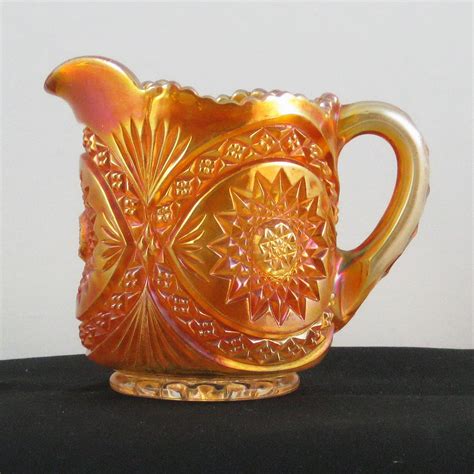 Antique Imperial Marigold Hobstar Carnival Glass Creamer – Carnival Glass