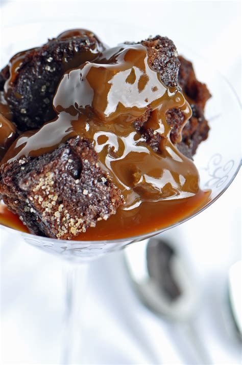 Chocolate Cake Bread Pudding With Dulce de Leche Bourbon Sauce Recipe