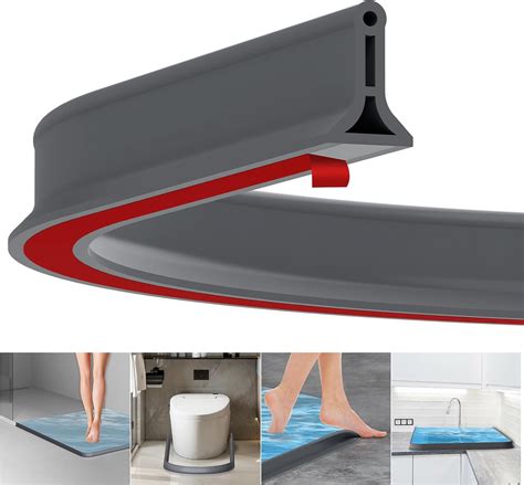 Fentar 2m Wet Room Floor Barrier, Self-Adhesive Shower Splash Guard ...