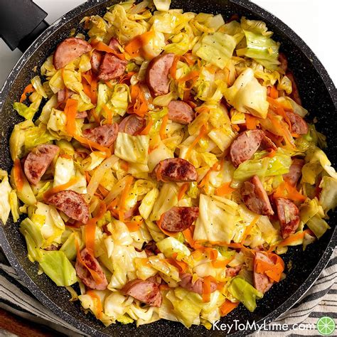 BEST Cabbage and Sausage {with VIDEO} - Key To My Lime