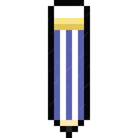 Premium Vector | Pixel art blue pencil icon