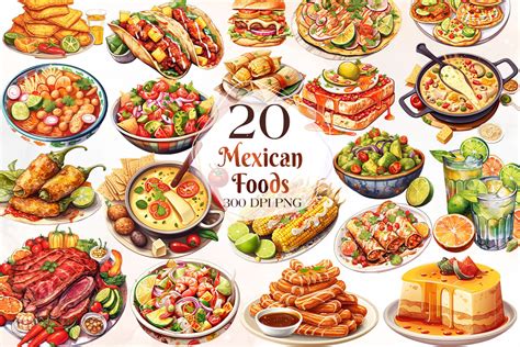 Mexican Food Collection Clipart Bundle Graphic by Cat Lady · Creative ...