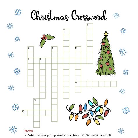 Christmas Crossword Puzzles Free Printable - FREE Printable A-Z