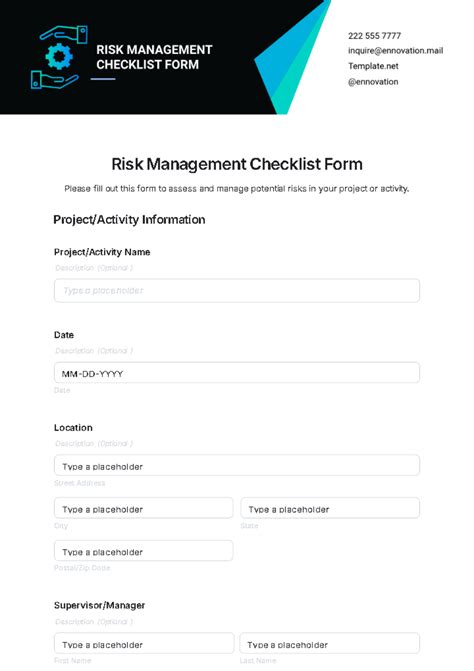 Project Risk Checklist Example 的图像结果