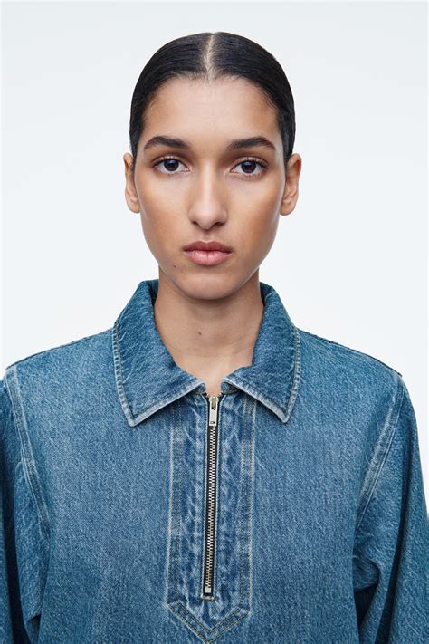 ROBE DEMI-ZIPPÉE EN DENIM - BLEU - FEMME | H&M BE