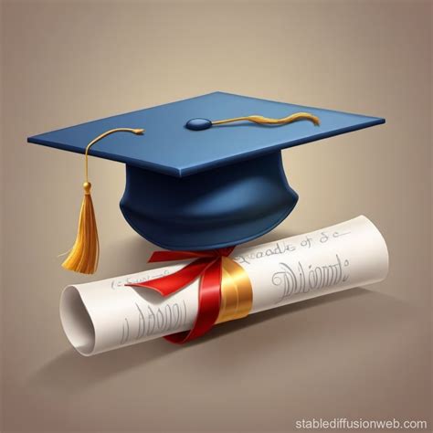 graduation cap and diploma on a plain background Prompts | Stable Diffusion Online
