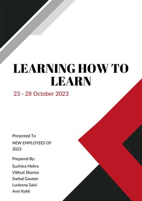 Training Module: Learning how to Learn - LEARNING HOW TO LEARN 23 - 28 ...