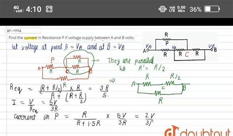 Find the current in Resistance P if voltage supplybetween A and B is V ...