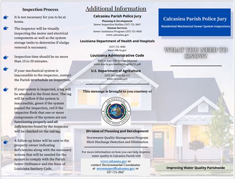 Mechanical Sewage Inspection Program | Calcasieu Parish Police Jury, LA
