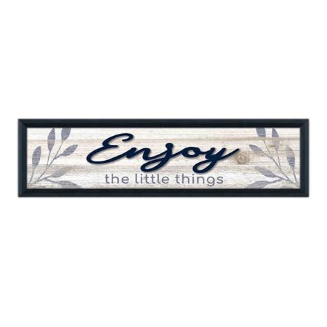 Framed Enjoy The Little Things Textured Wall Sign, 8x30