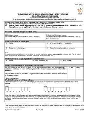 2016 Form SG GPCL1 Fill Online, Printable, Fillable, Blank - pdfFiller