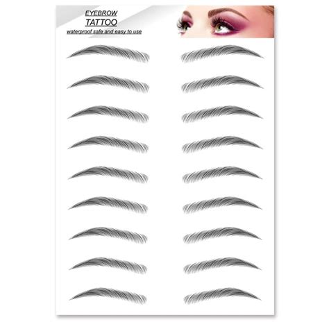 Buy S.A.V.I 9 Pairs 6D Natural Look Eyebrow, Black Color Long Lasting ...