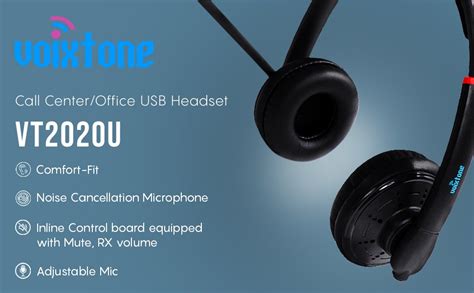 USB Type A Headset VT2020U Voixtone Brand, Noise Cancellation Mic ...
