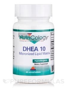DHEA 10 mg Micronized Lipid Matrix - 60 Score Tablets - NutriCology ...