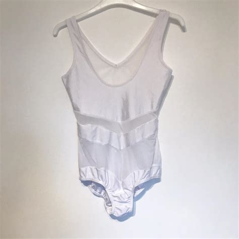 White part sheer swimming costume/bodysuit Worn only... - Depop