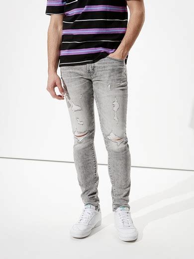 Buy American Eagle Men Grey Airflex+ Skinny Jean Online