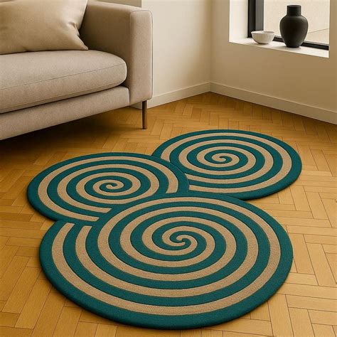 3-D Spiral Neon Handmade Tufted Irregular Shaped Wool Carpet | Carpet ...