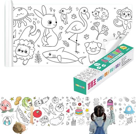 Buy Children's Drawing Roll, 120*11.8Inch Coloring Paper Roll for Kids ...