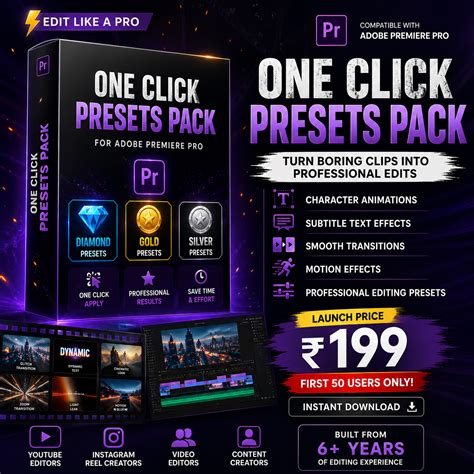 One Click Presets Pack for Premiere Pro | Professional Video Editing P ...