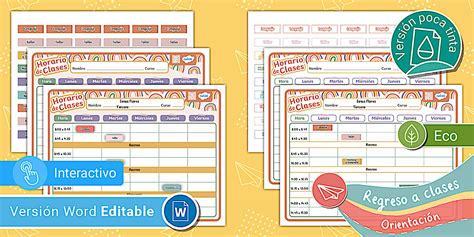 Horario de Clases | Versión Arcoiris | Vuelta a Clases